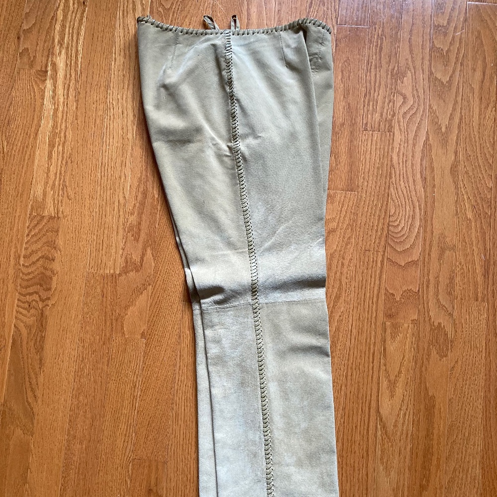 Suede leather pants